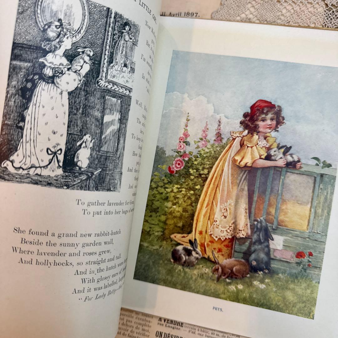 稀少アンティーク美しいヴィクトリアン絵本イギリス洋書　古書ジャンクジャーナル