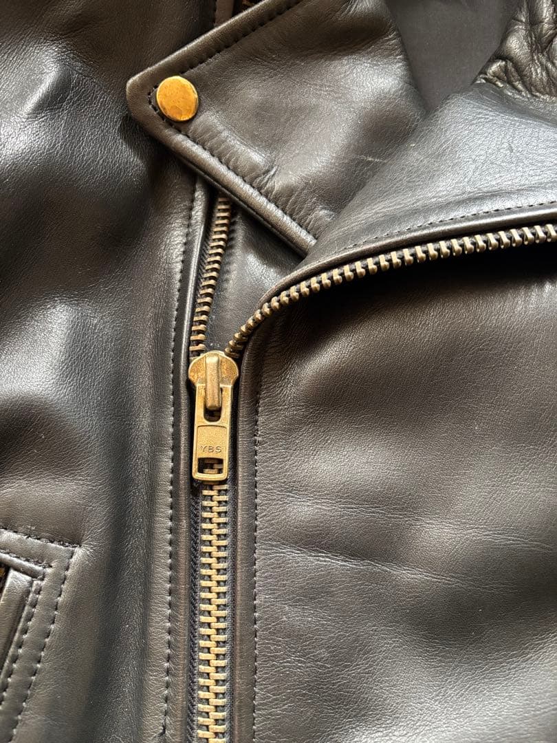 【お酒大好き 】K'S LEATHER ブラックレザーダブルライダース