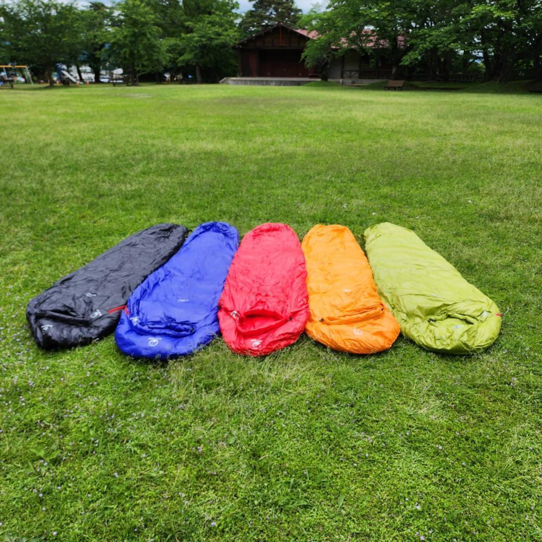★人気＆特価★寝心地最高　マミー型　寝袋 ダウンシュラフ　400g　ブルー