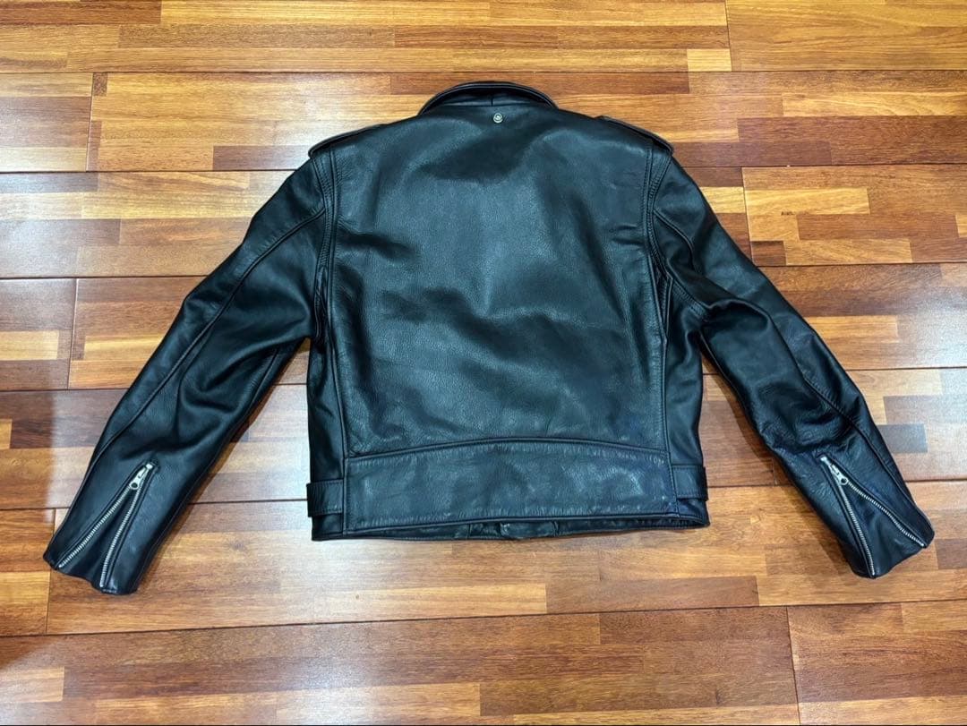 Schott Perfecto ブラックレザージャケット&レザーパンツ34セット