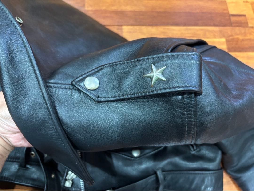 Schott Perfecto ブラックレザージャケット&レザーパンツ34セット