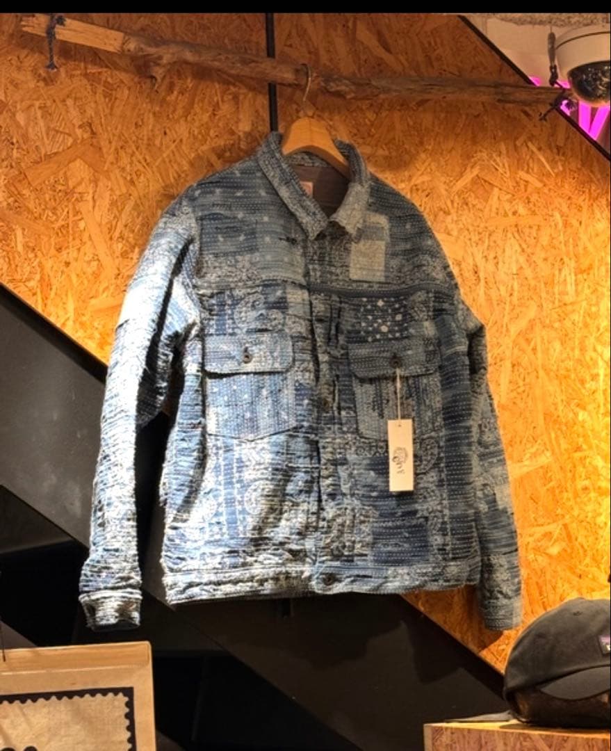 funset of art インディゴ　バンダナ　BORO Gジャン cof