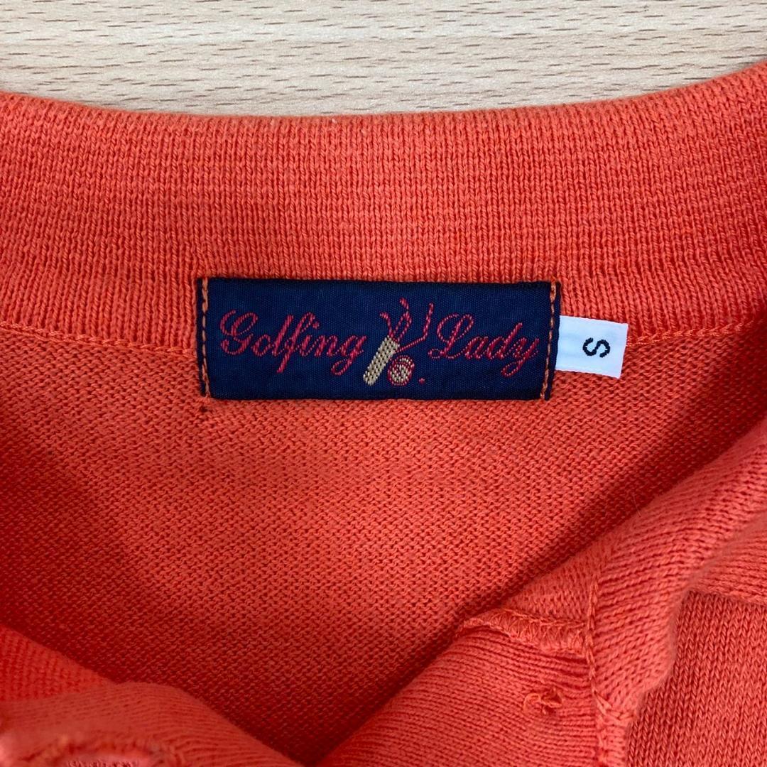 ✨golfing Lady✨ゴルフィング レディ♡半袖ポロシャツ♡オレンジ(S)