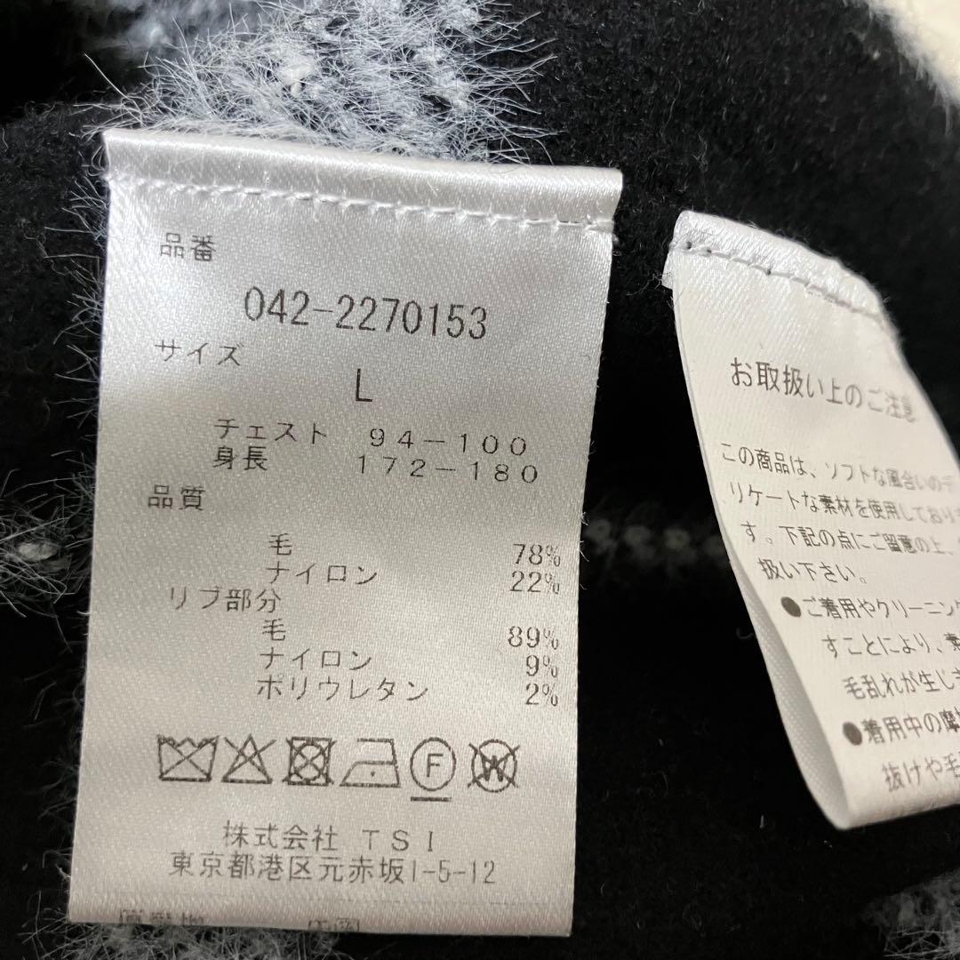 極美品！ST ANDREWS！黒チェックニット！セーター！L！ロゴ入り
