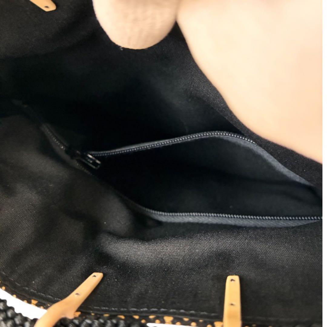 新品未使用 ✨印傳屋 合切袋 信玄袋 巾着和柄 鹿革黒ベージュ変わり市松柄箱付