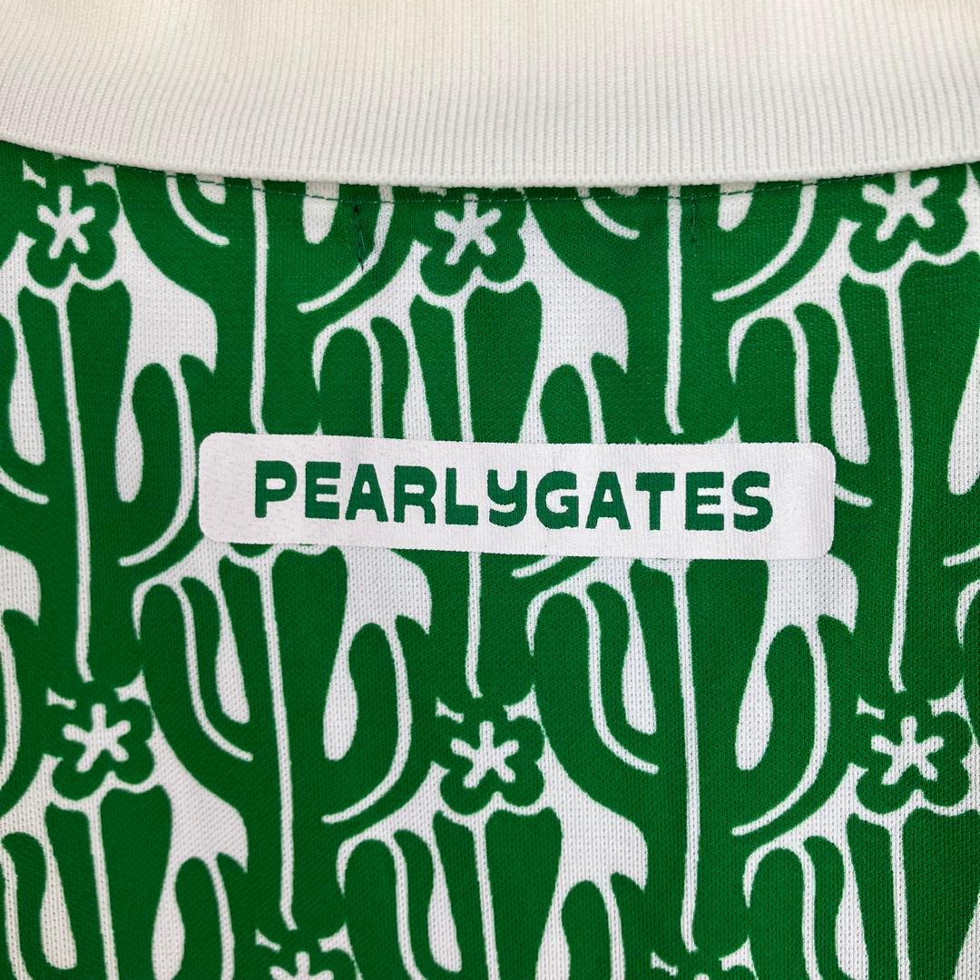 PEARLY GATES サボテン柄 ノースリーブ 膝丈ワンピース　グリーン 1