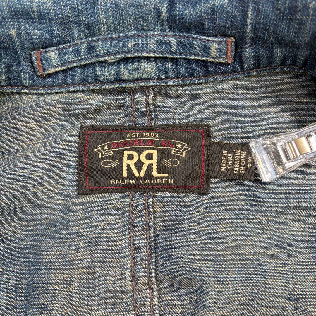 美品✨RRL インディゴ デニム テーラードジャケット 微ダメージ加工 M相当