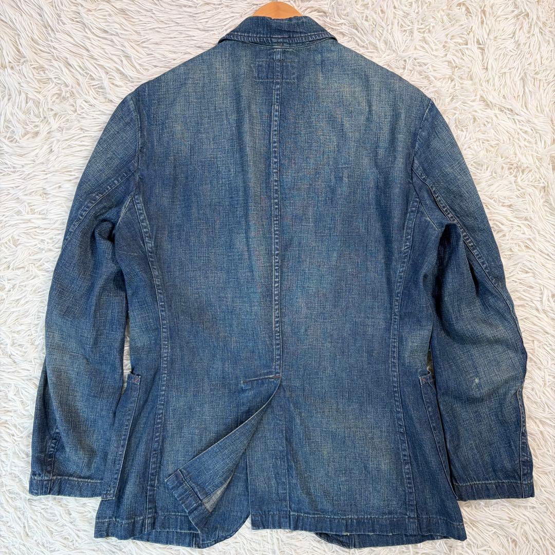 美品✨RRL インディゴ デニム テーラードジャケット 微ダメージ加工 M相当