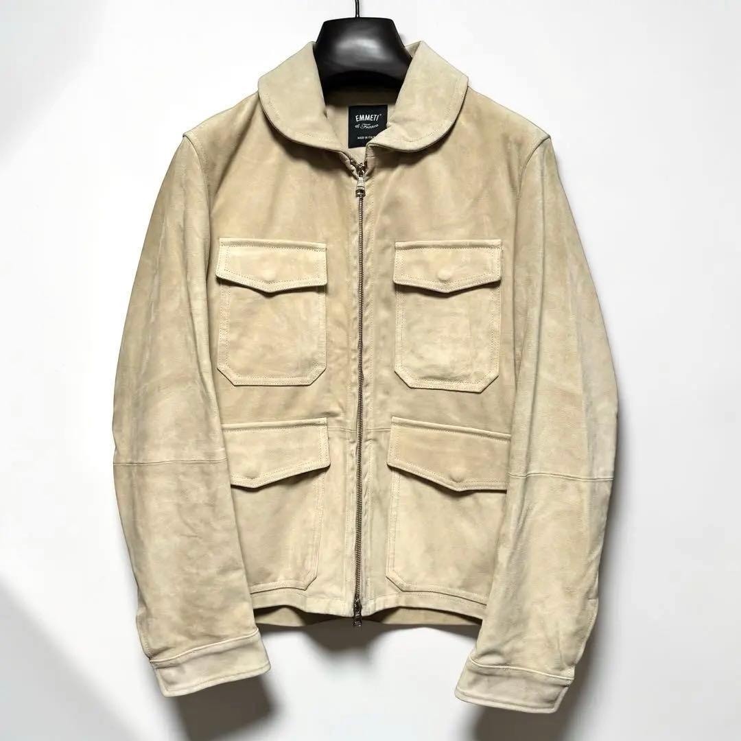 XL エンメティ DOVER フライトジャケット カーフスキンスエード ベージュ
