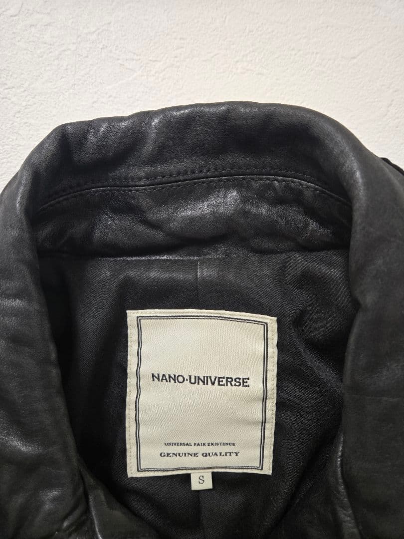 レアnano・universe馬革ホースレザージャケット シングルライダースS