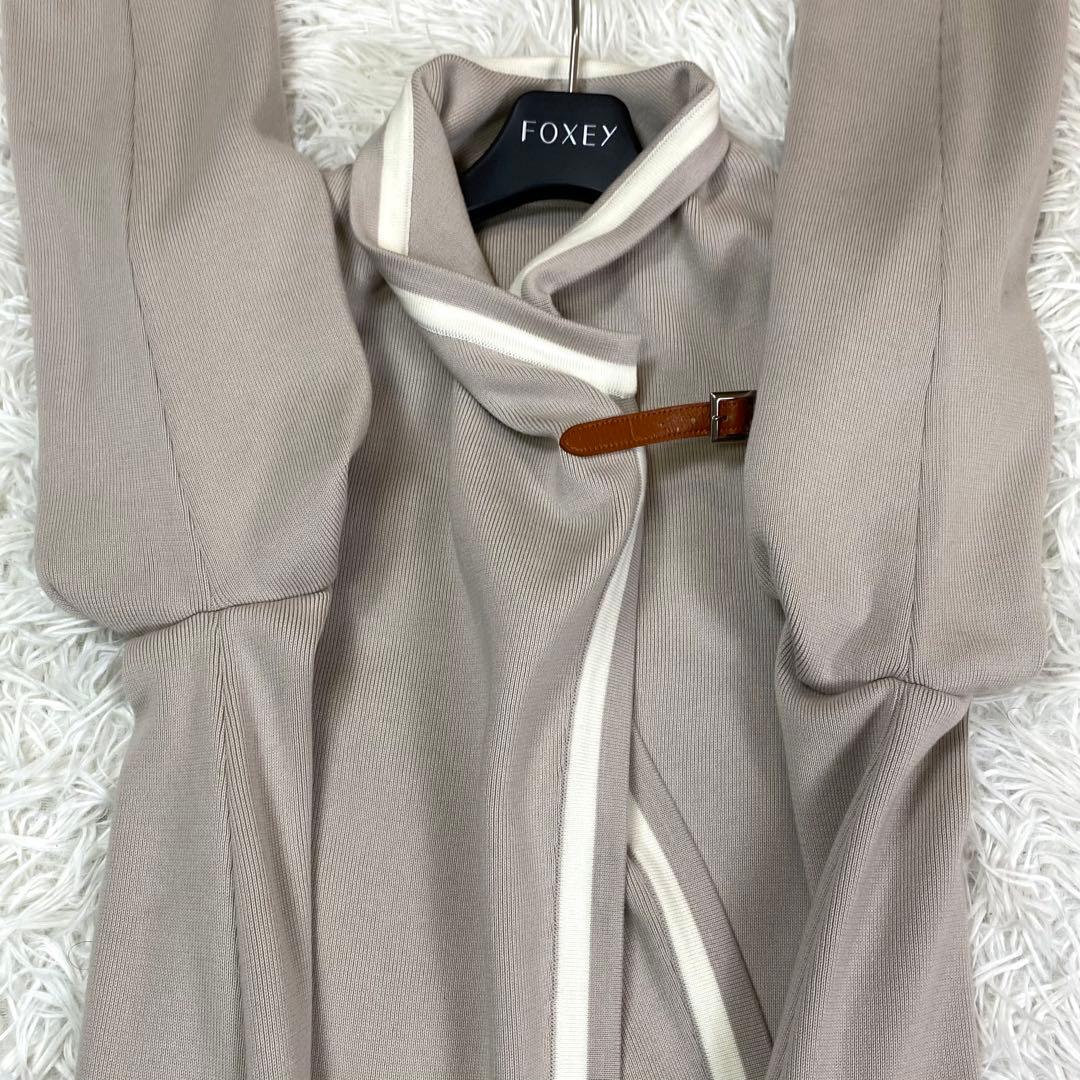 新品タグ付✨FOXEY モダントラッド ラップスタイル ロングコート Fサイズ