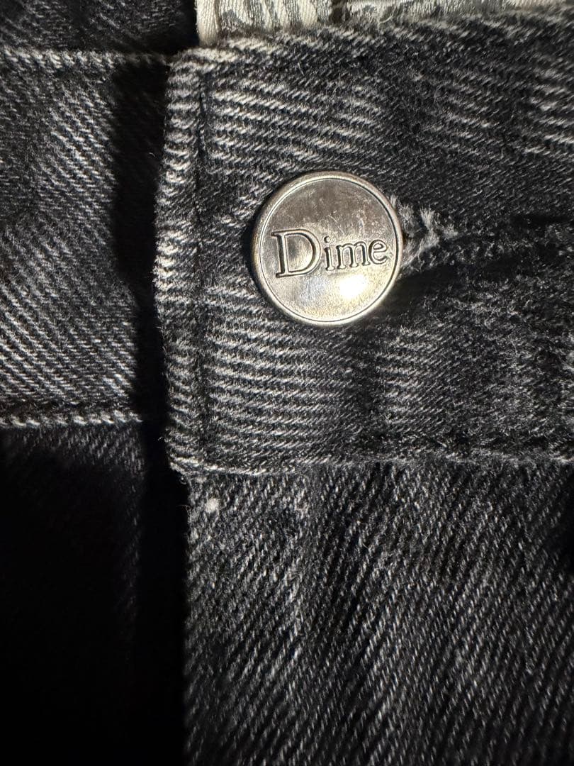 Dime ブラック ワイドレッグデニム