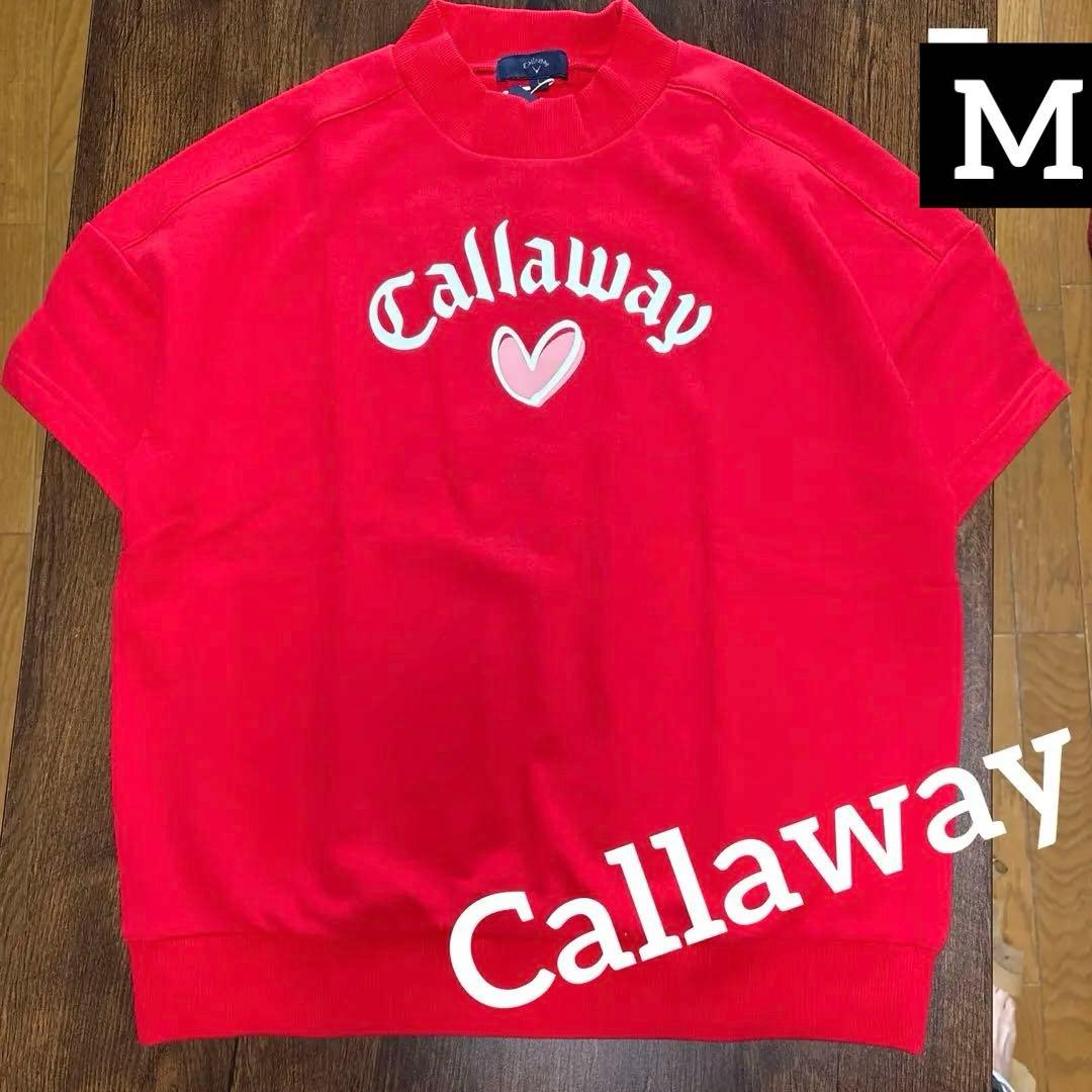 新品♡ラブキャロウェイゴルフ人気の半袖スウェットレーナーL赤Callaway