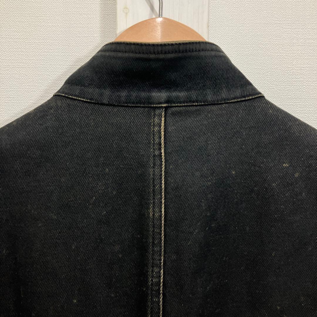 MEN'S TENORAS レザーフロッキー加工 デニム ジャケット L