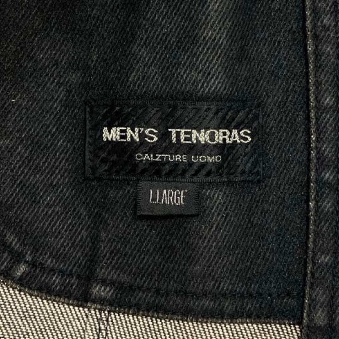 MEN'S TENORAS レザーフロッキー加工 デニム ジャケット L