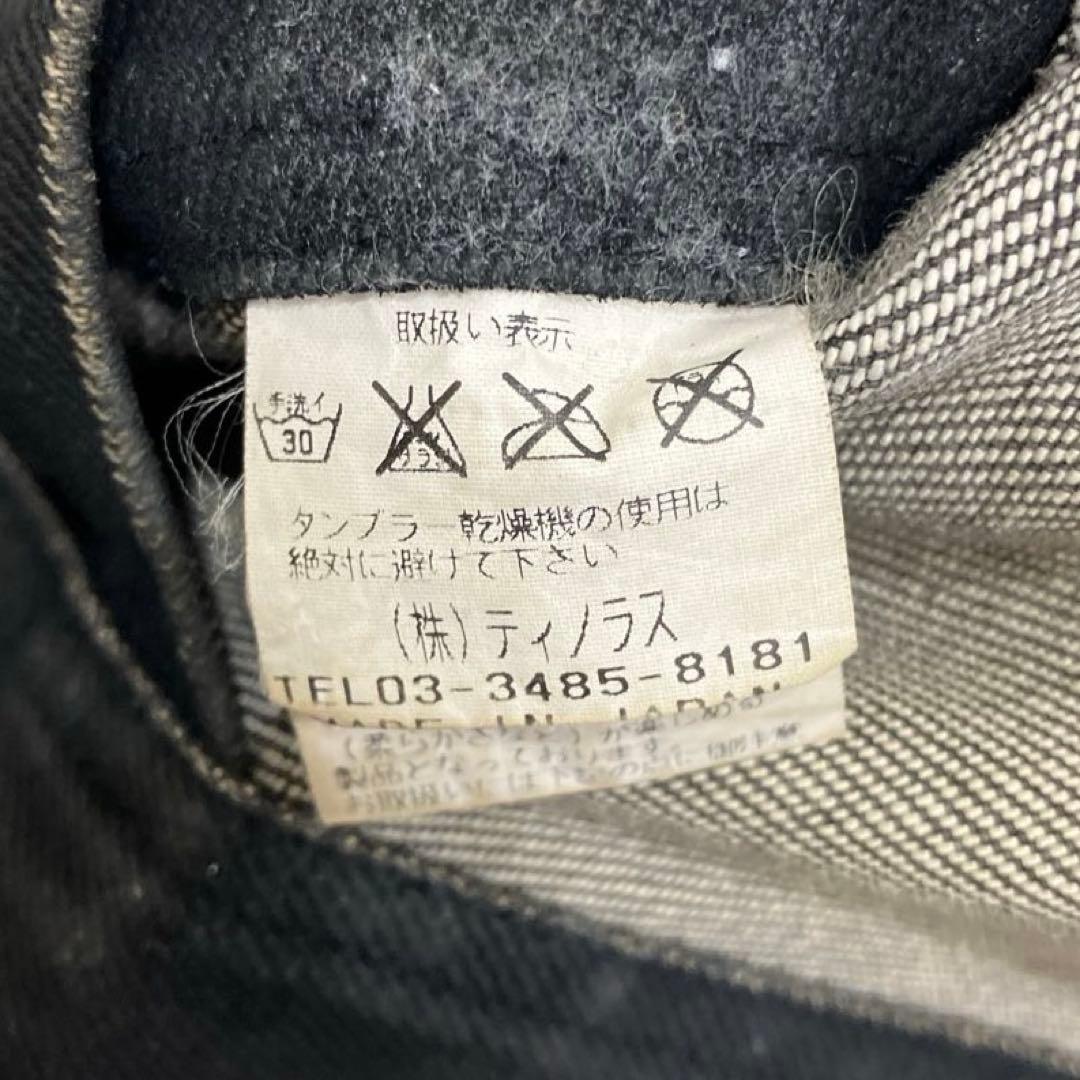 MEN'S TENORAS レザーフロッキー加工 デニム ジャケット L