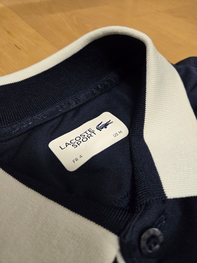 LACOSTE ポロシャツ US M ネイビー ホワイト