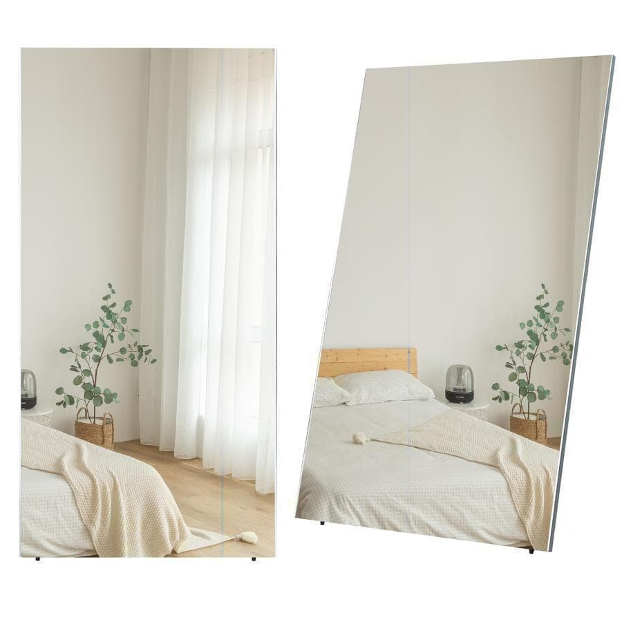 【美品】ダンスミラー 割れない鏡 幅60x160cm 姿見 白色 5番