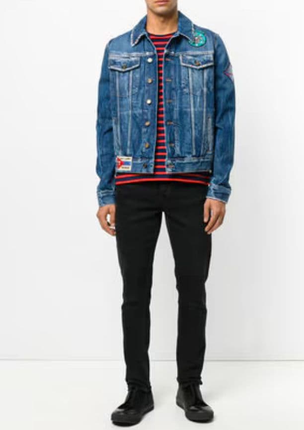 SAINT LAURENT マルチ ワッペン デニムジャケット M