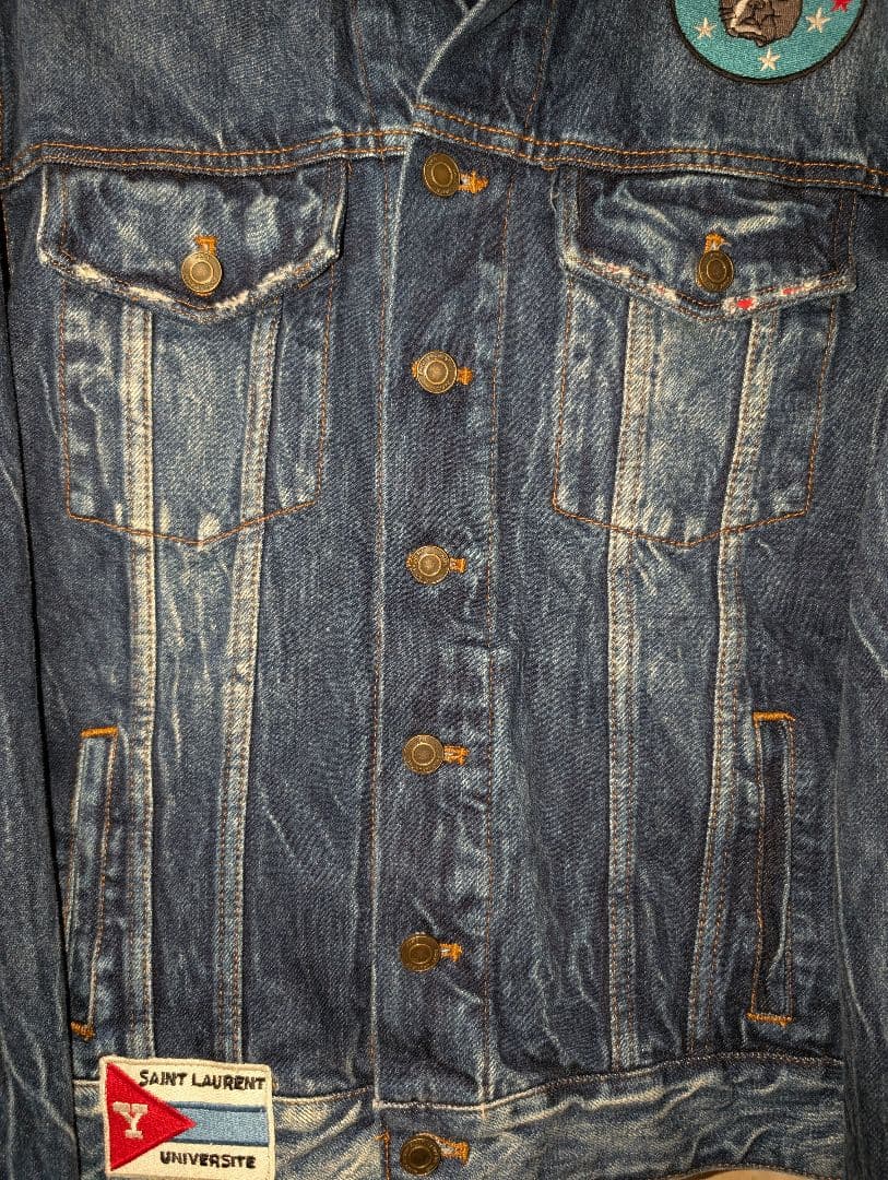 SAINT LAURENT マルチ ワッペン デニムジャケット M