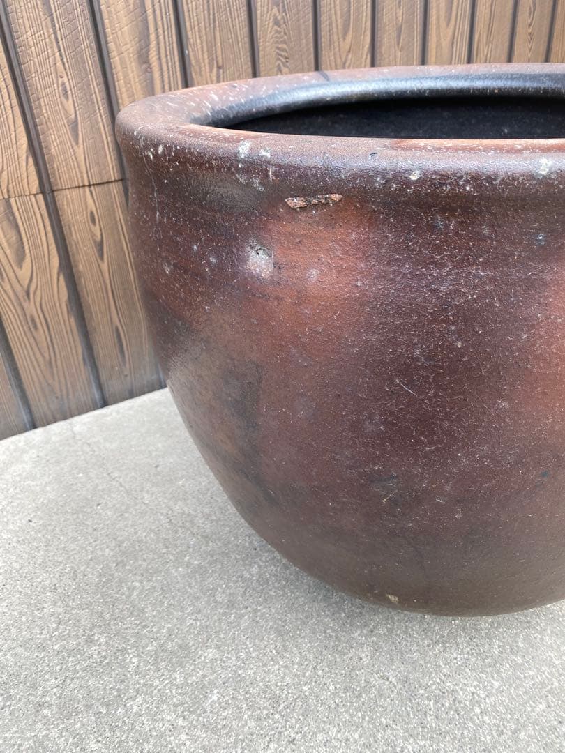 特大　睡蓮鉢　備前焼　金魚鉢　メダカ鉢　水鉢 骨董　アンティーク　鉢カバー