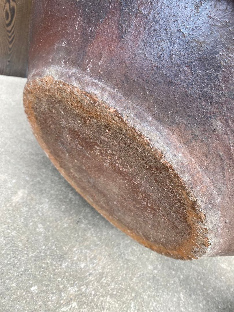 特大　睡蓮鉢　備前焼　金魚鉢　メダカ鉢　水鉢 骨董　アンティーク　鉢カバー