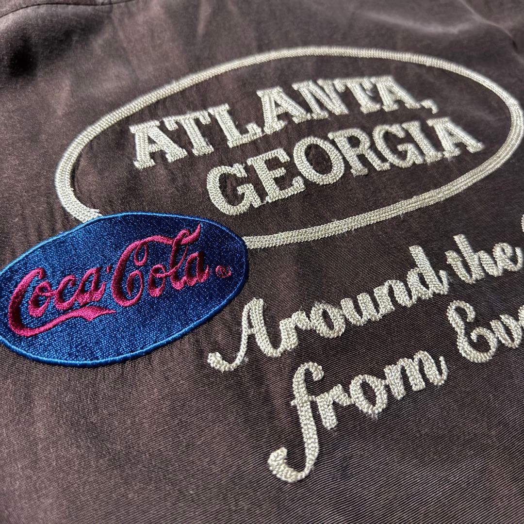 鍋*様 希少 90s Coca Cola コカコーラ ボウリングシャツ 開襟 刺