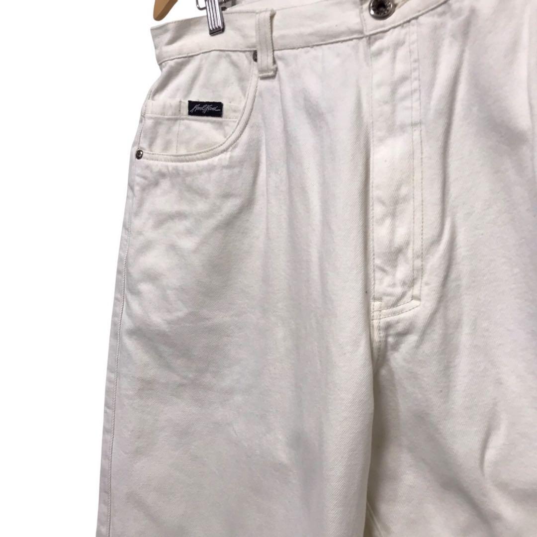 90s Karl Kani カールカナイ　ビンテージバギーホワイトジーンズ　ロゴ