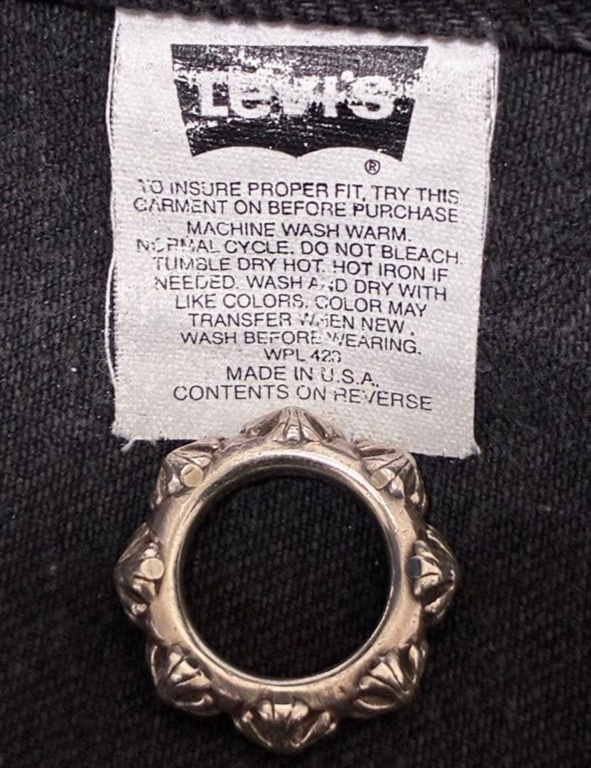 Levi’s70507後染めサルファブラックUSA製L漆黒バキバキコンディション