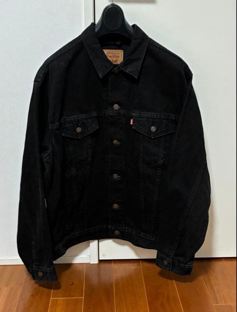 Levi’s70507後染めサルファブラックUSA製L漆黒バキバキコンディション
