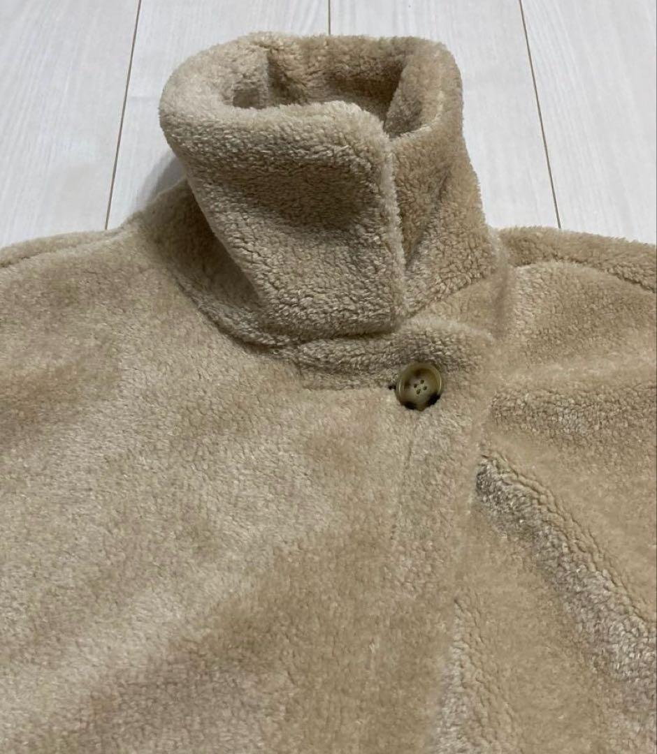 【新品】COCODEAL デディーベア風ボアケープコート　ポンチョ　ベージュ