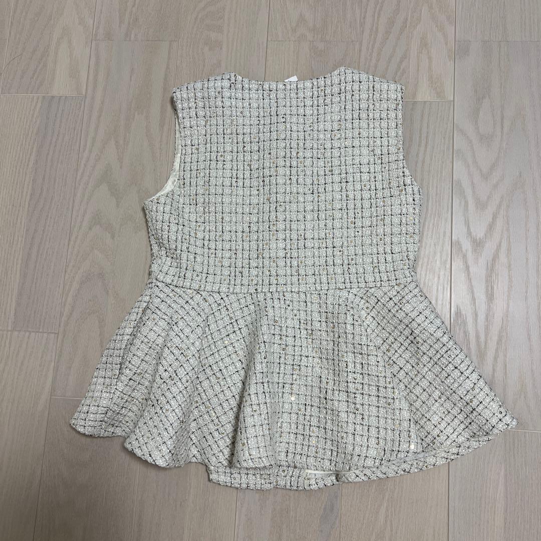 Tocco closet ツイードパールボタンペプラムジレ 新品タグ付き