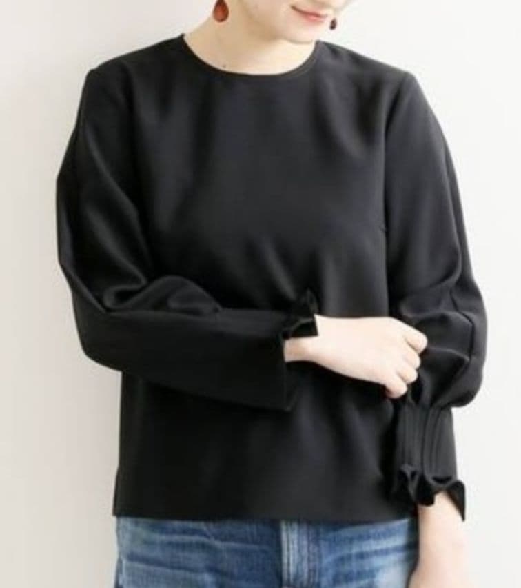 VERMEIL par iena ポリエステルツイル袖口タックパフ袖ブラウス