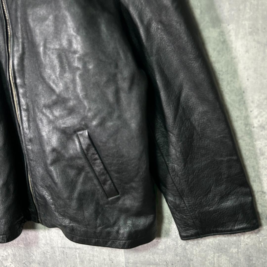 3M Thinsulate ライナー付き 本革 レザージャケット 黒 ゆったり