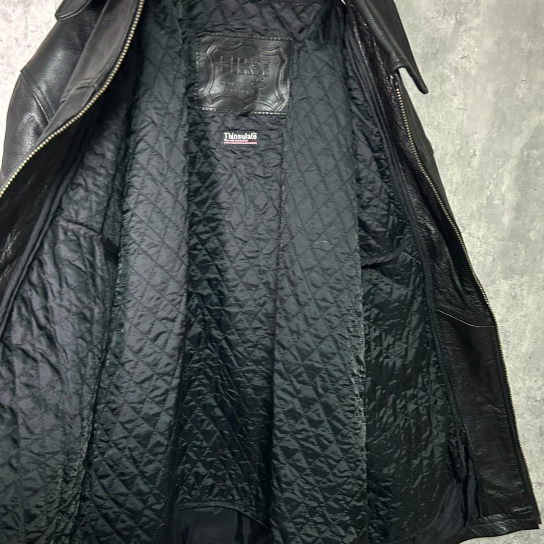 3M Thinsulate ライナー付き 本革 レザージャケット 黒 ゆったり