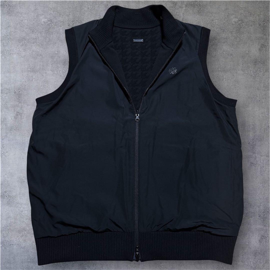 ✨極美品✨　St Andrews 天竺千鳥　リバーシブル　ニットベスト　黒　L