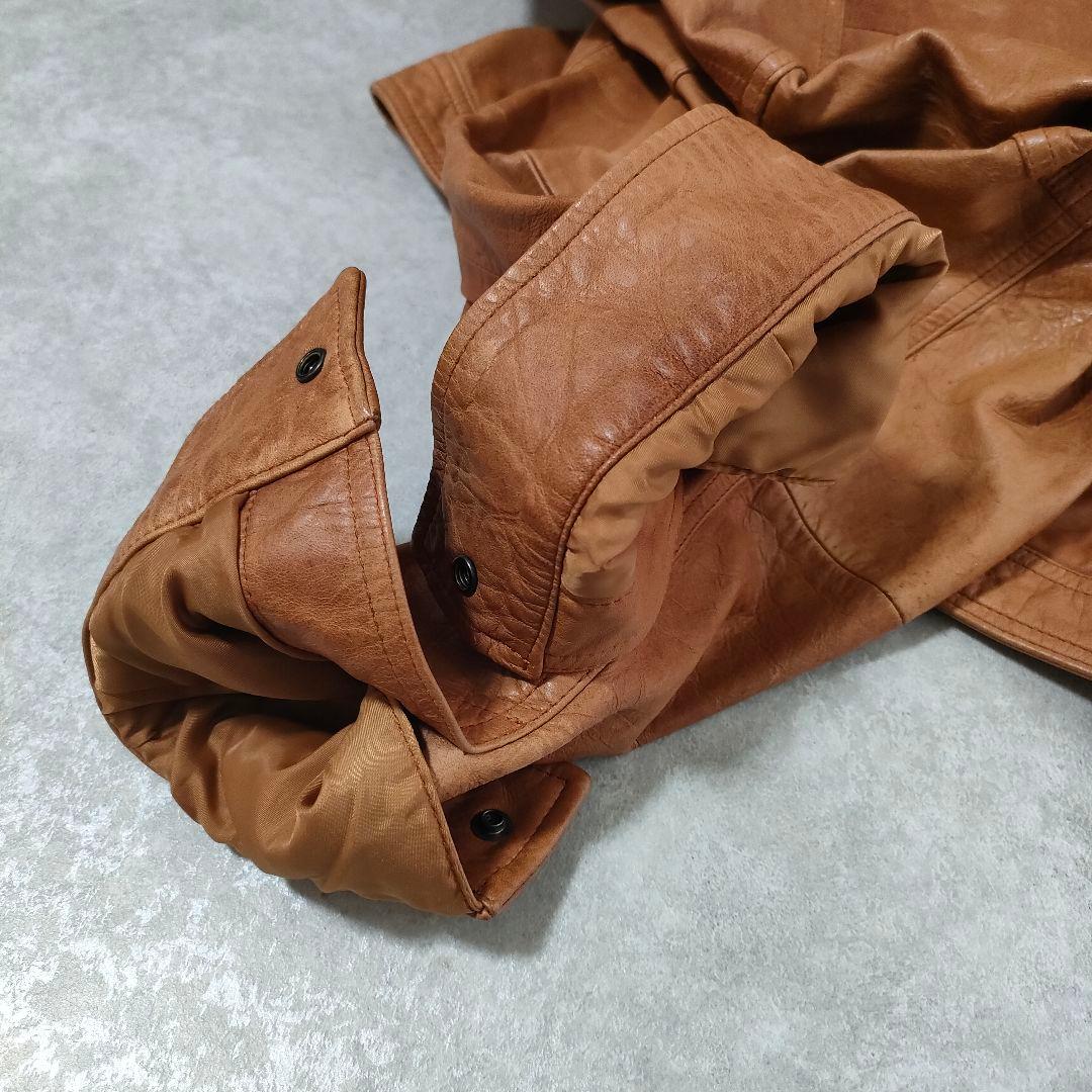 Haruf ハルフ シングルライダース レザージャケット 羊革 オイルレザー M