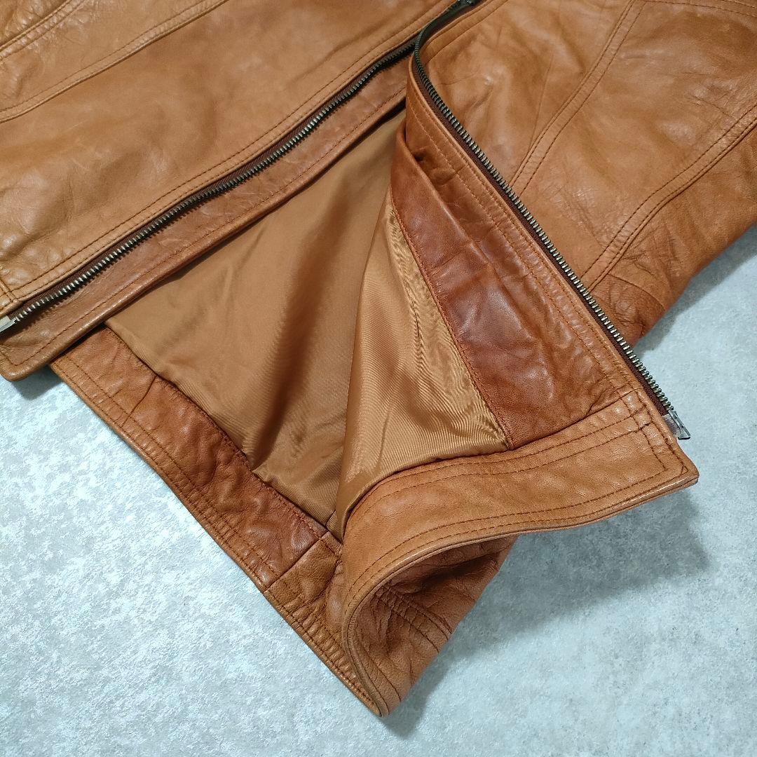 Haruf ハルフ シングルライダース レザージャケット 羊革 オイルレザー M