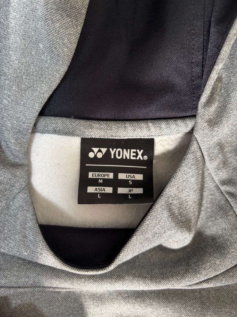 YONEX フード付きウェア L グレー/ネイビー