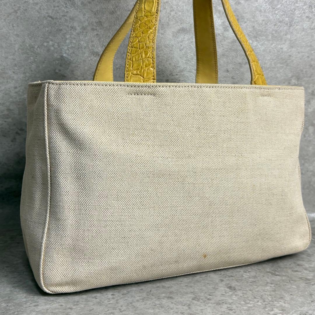 ✨極上品✨ プラダ トートバッグ カナパココ クロコ型押し 肌色