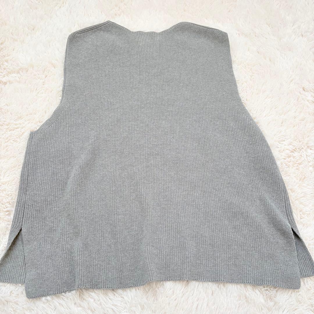 美品✨24SS✨かぐれ　コットンニットベスト　定価1.3万　ボートネック