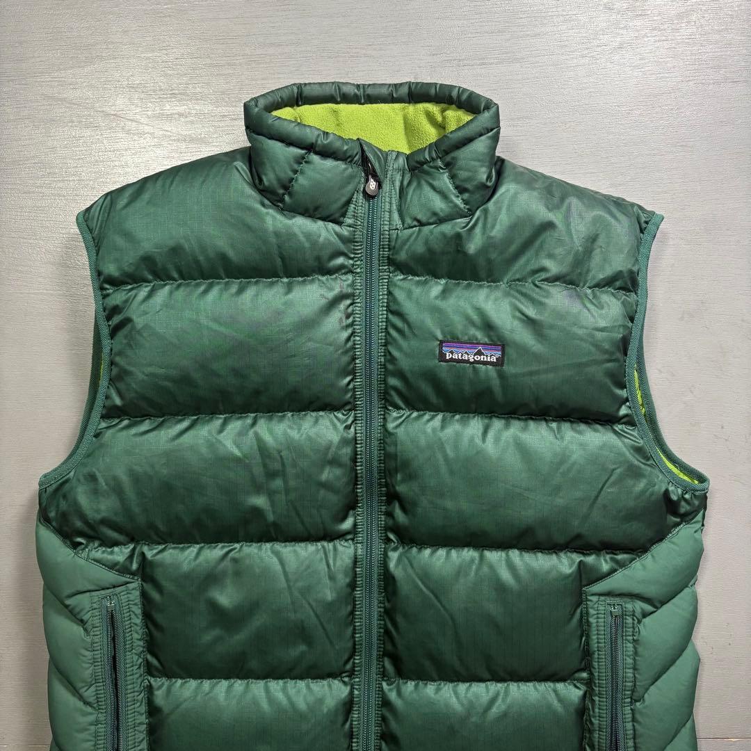 00's patagonia グースダウンベスト　緑　84631F7 S