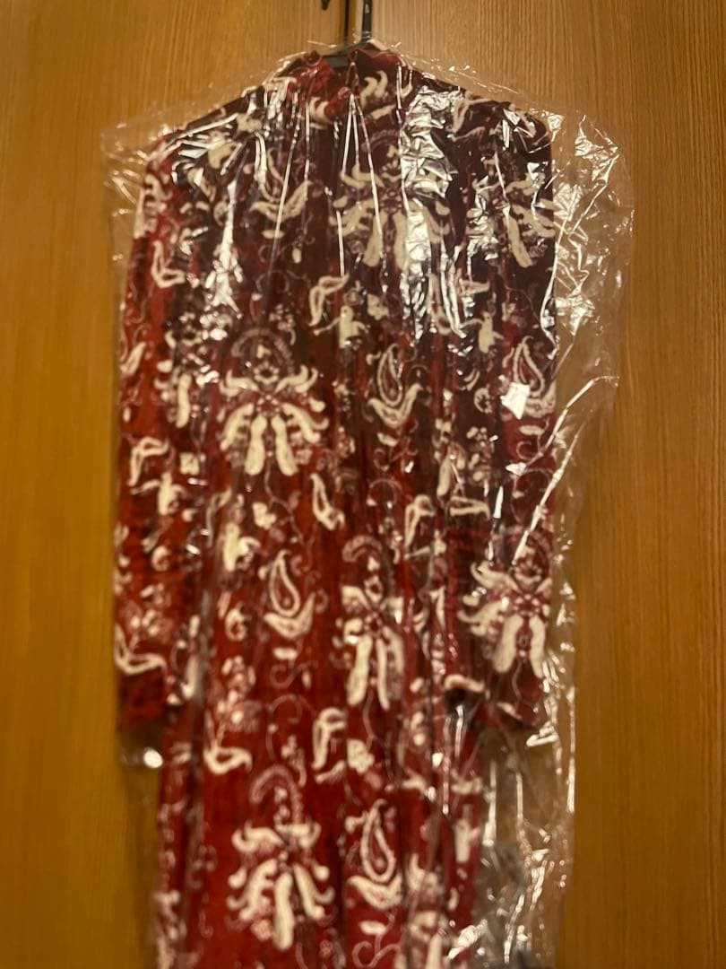 Velour Jersey High Neck Dress - red サイズ3