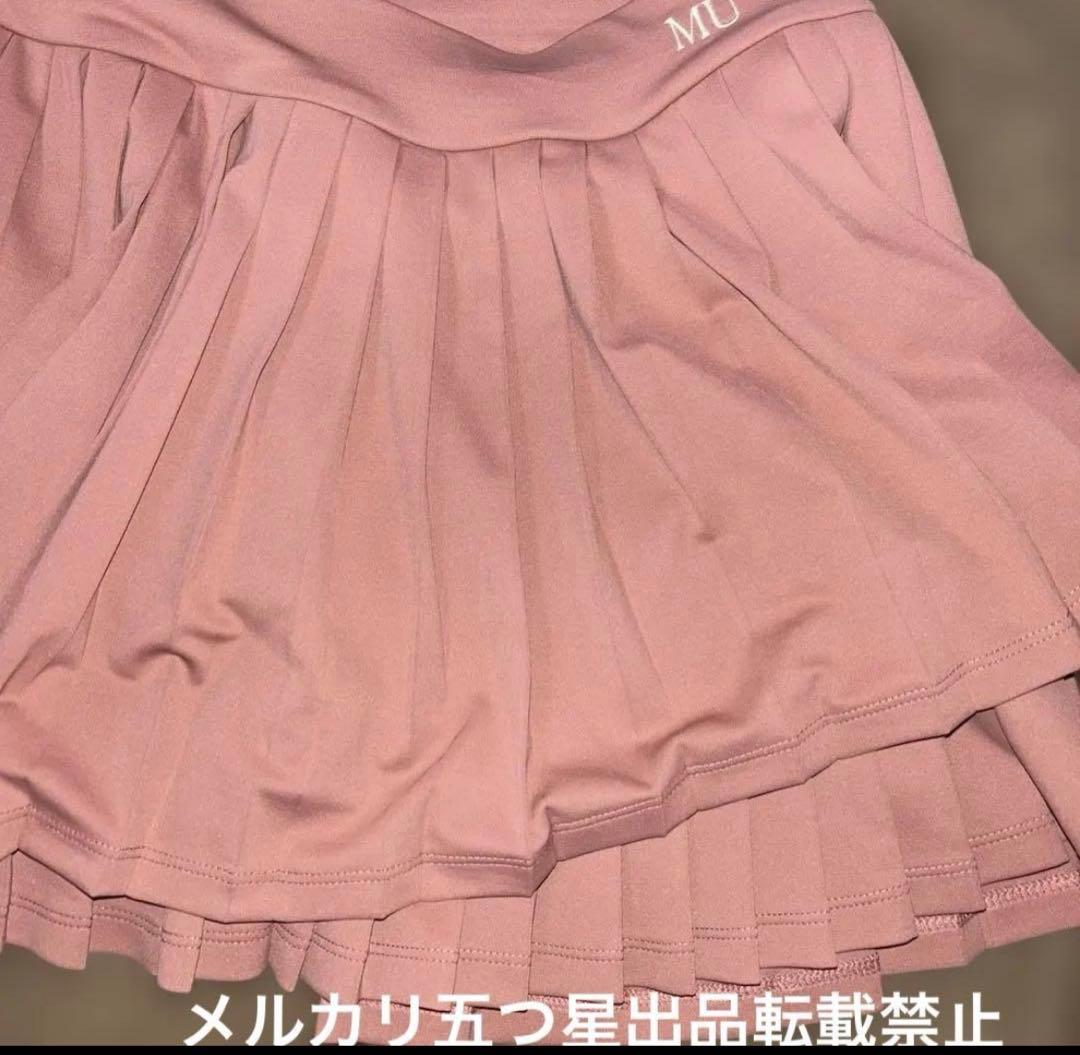 AdmiralコラボmuピンクLプリーツスカートテニスウェアスコートレディース