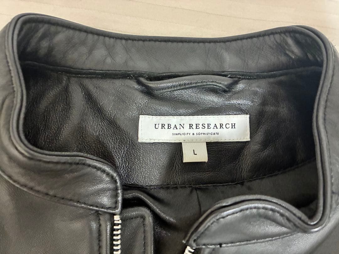 URBAN RESEARCH・黒レザージャケット ジップアップ /Lサイズ