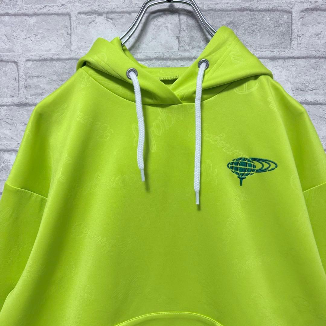 【美品】BEAMS GOLF エンボスロゴ スウェット パーカー M ライム