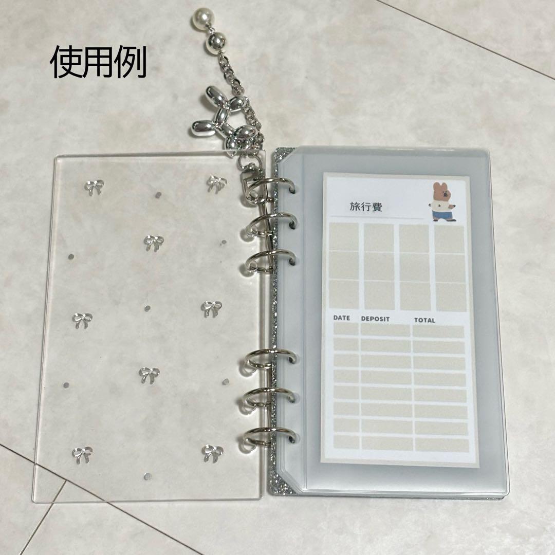 ✨莉音✨A6 アクリルレジンバインダー　リング付き　韓国　貯金×2セット