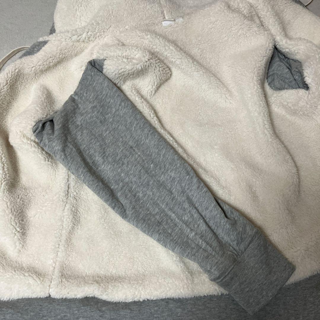 ま*ん様 超美品★GAP パーカー XL裏ボア シルバーロゴ＆グレー