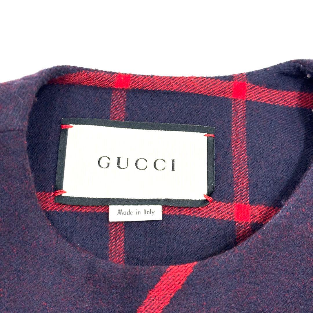 t*i様 グッチ インターロッキングG ポンチョ 19AW ウール×シルク 38