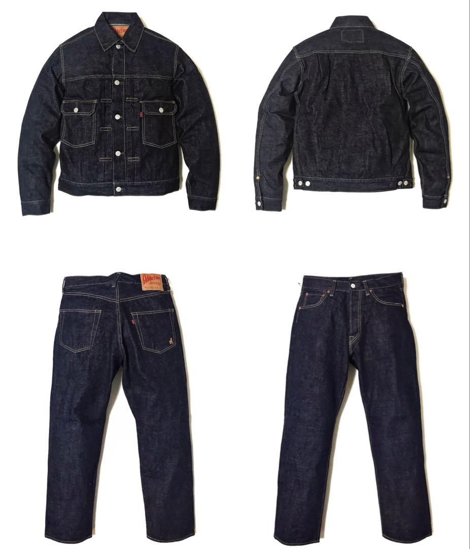【新品】ヴィンテージスタイル、デニムジャケット & デニムパンツセット